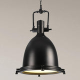 Industrial Steampunk White Glass Dome Pendant Light Image - 7