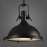 Industrial Steampunk White Glass Dome Pendant Light Image - 9