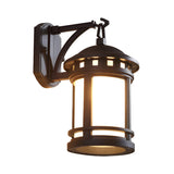 Industrial Style Black Outdoor Wall Lantern Sconce Image - 2