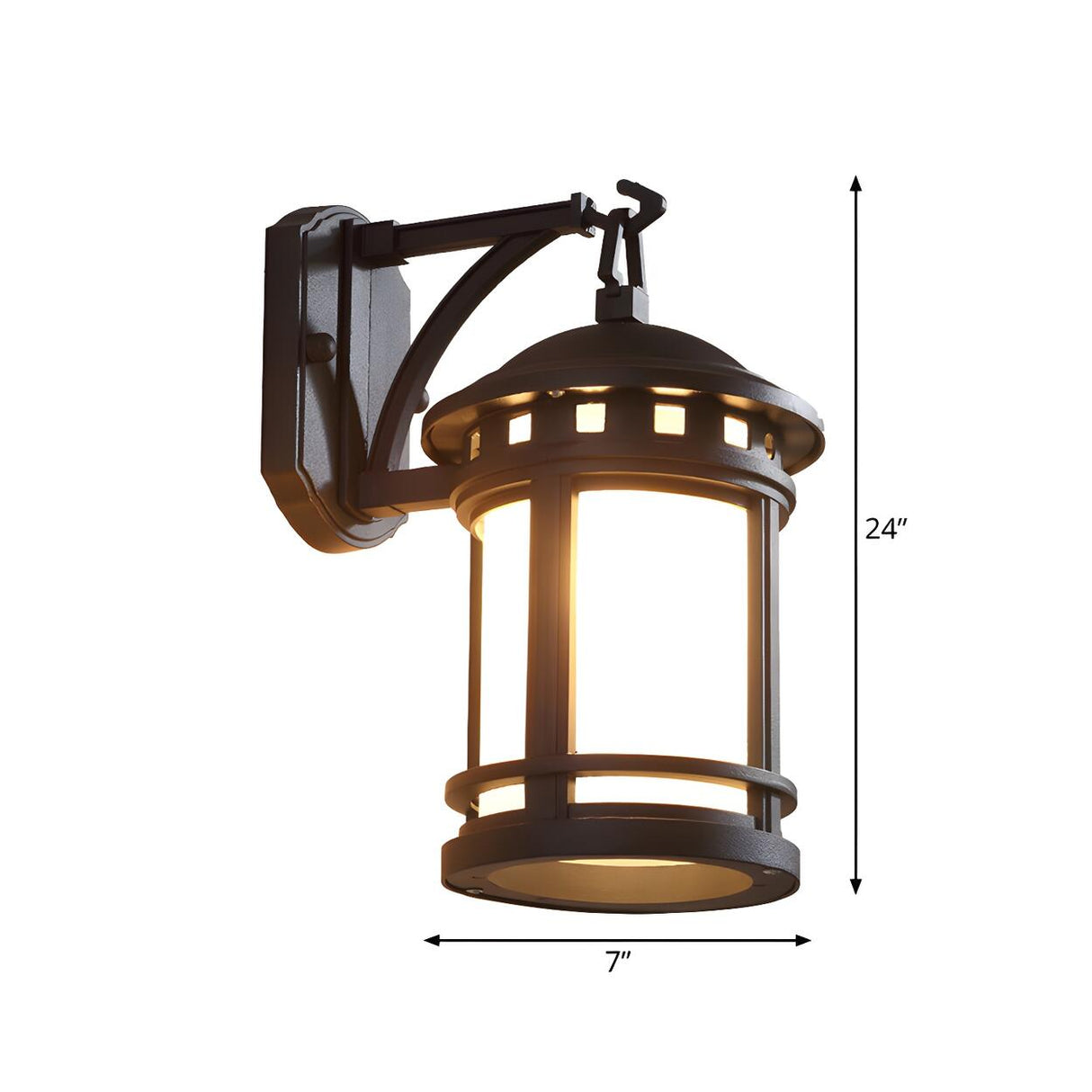 Industrial Style Black Outdoor Wall Lantern Sconce Image - 4