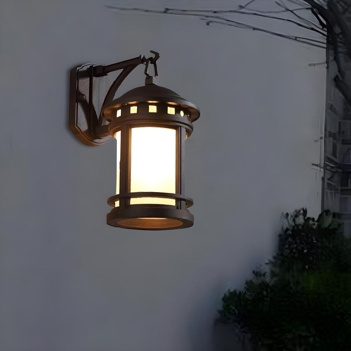 Industrial Style Black Outdoor Wall Lantern Sconce Image - 6