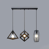 Industrial Triangle Black Metal Dining Room Pendant Light Image - 10