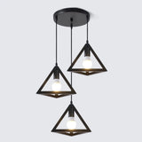 Industrial Triangle Black Metal Dining Room Pendant Light Image - 5