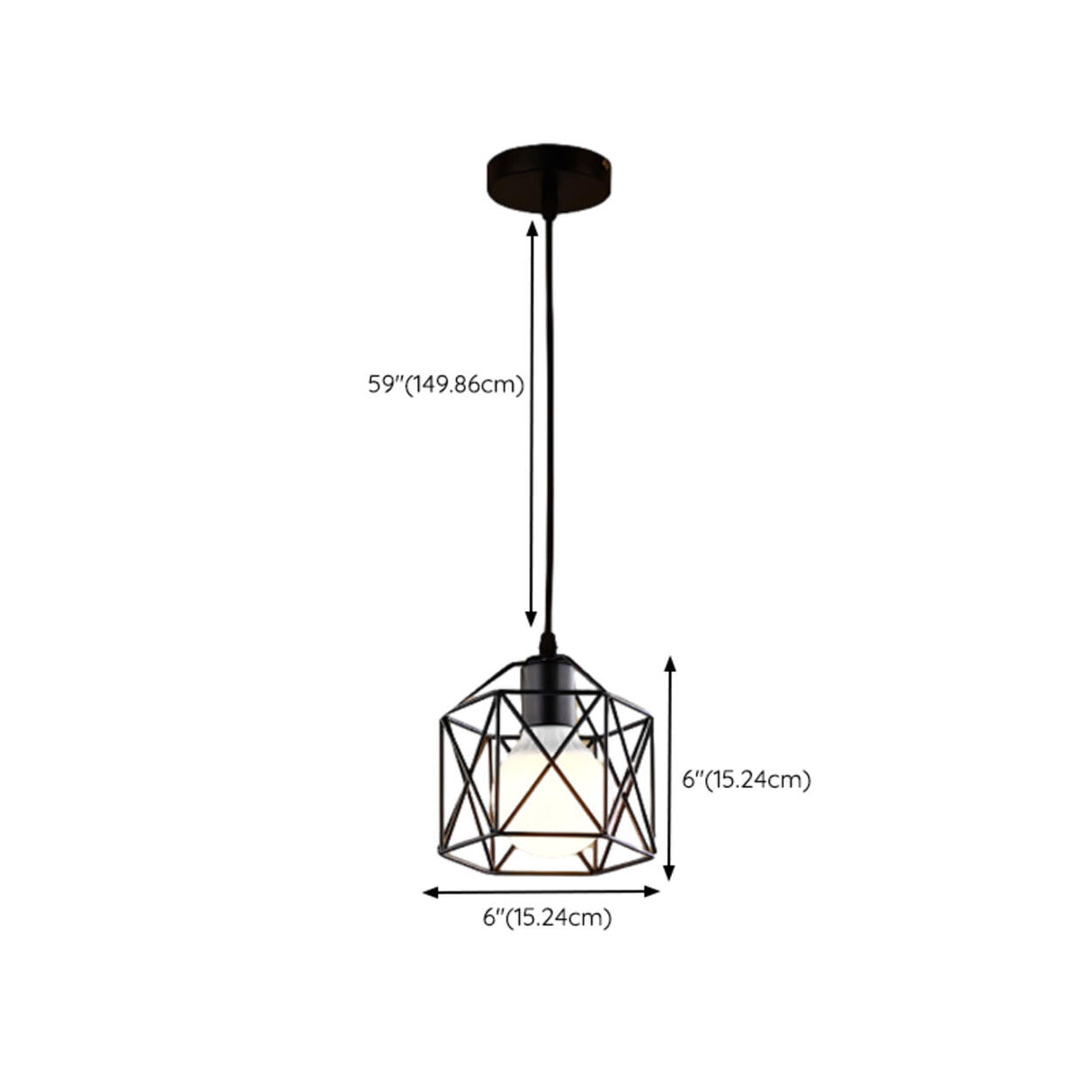 Industrial Triple Black Geometric Cage Pendant Light 