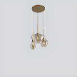 Industrial Vintage Brass Geometric Glass Pendant Light Image - 12