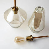 Industrial Vintage Brass Geometric Glass Pendant Light Image - 18