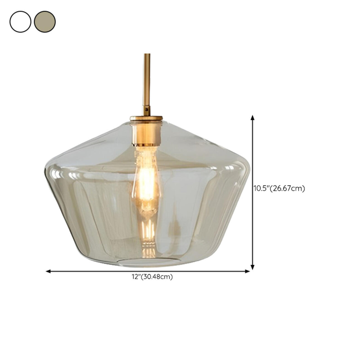 Industrial Vintage Brass Geometric Glass Pendant Light Image - 21