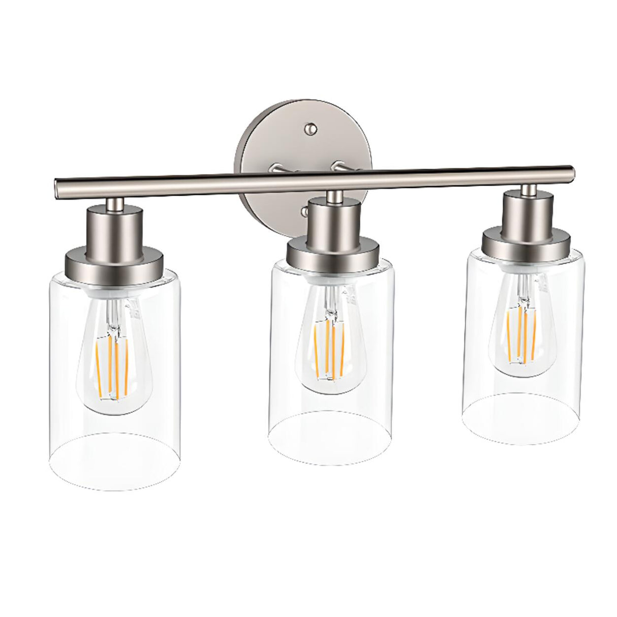 Industrial Vintage Cylinder Clear Glass Vanity Light  Image - 5