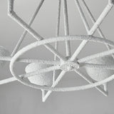 Industrial Wagon Wheel Modern White Chandelier Textured Dome Image - 8