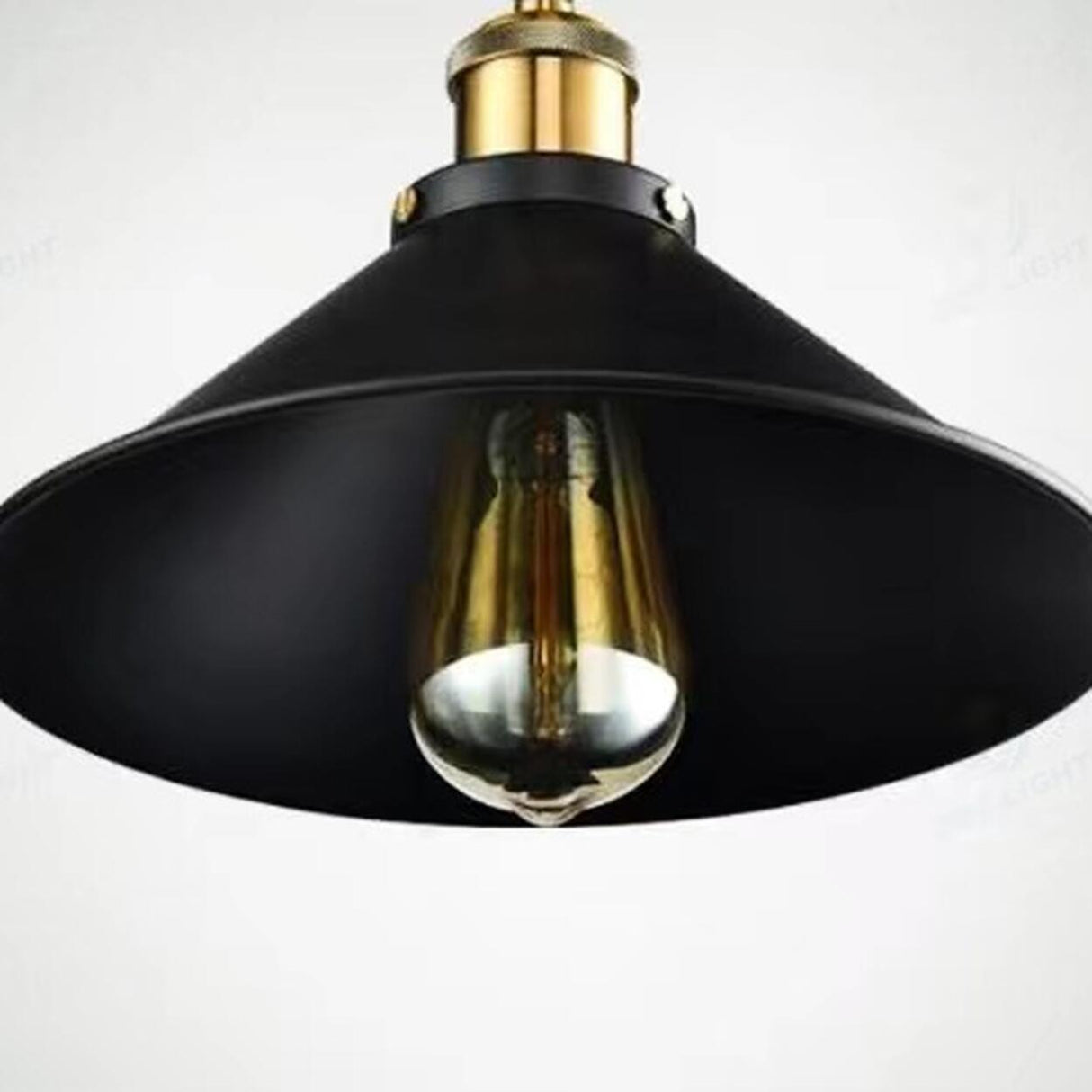 Industrial Warehouse Black Metal Cone Pendant Light Image - 12