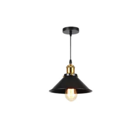 Industrial Warehouse Black Metal Cone Pendant Light Image - 2