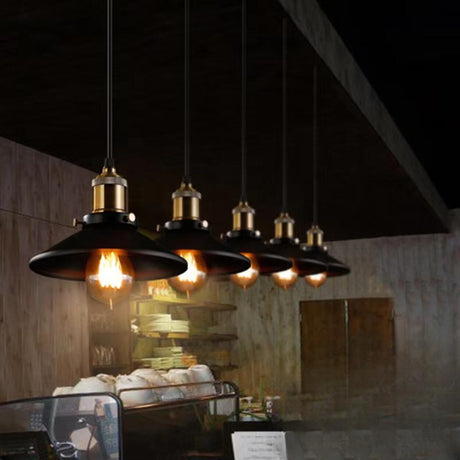 Industrial Warehouse Black Metal Cone Pendant Light Image - 6