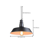 Industrial Warehouse Black Metal Dome Pendant Light #size