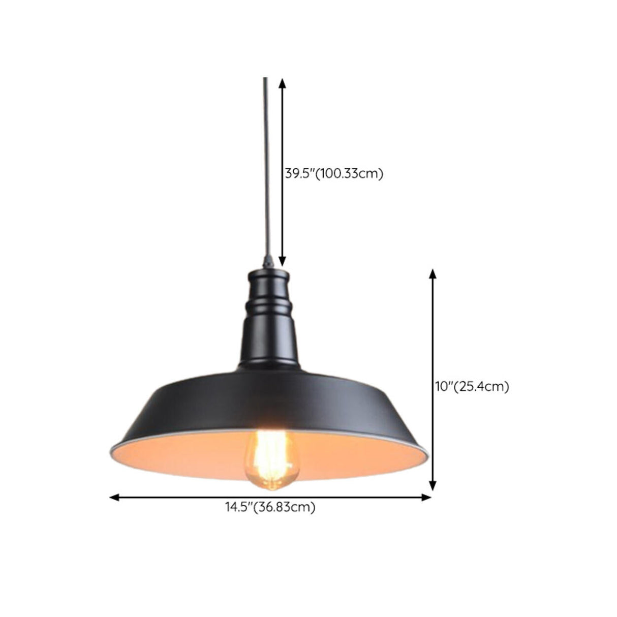 Industrial Warehouse Black Metal Dome Pendant Light Image - 17