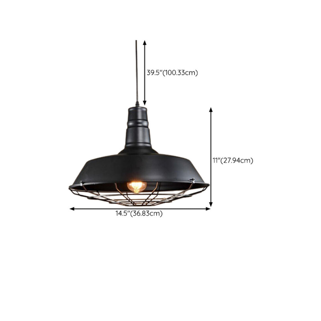 Industrial Warehouse Black Metal Dome Pendant Light Image - 18