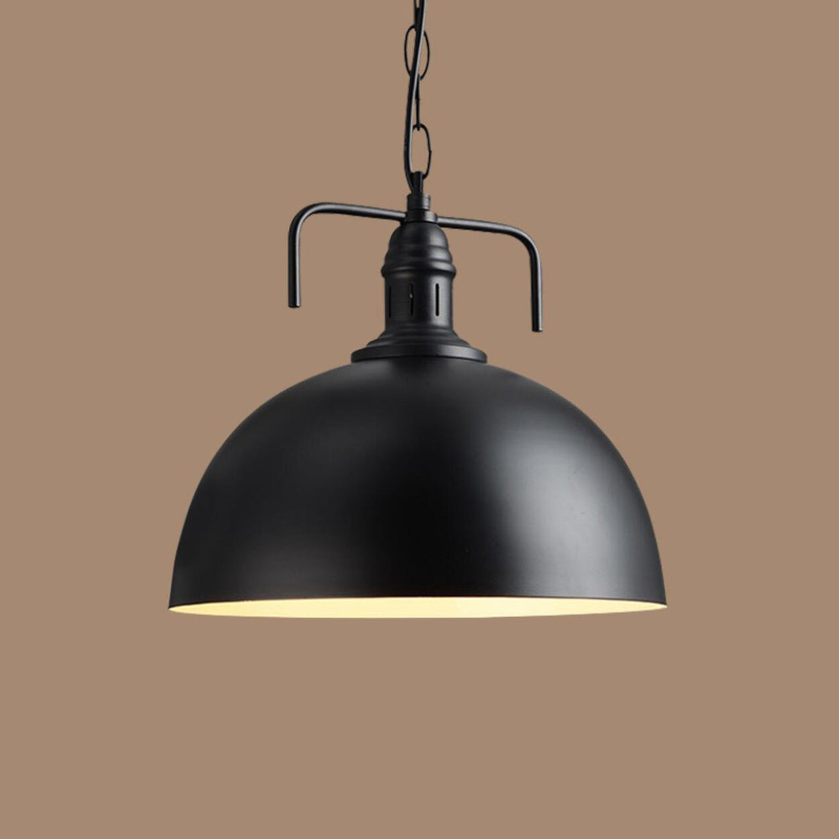 Industrial Warehouse Black Metal Dome Pendant Light Image - 9