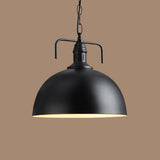 Industrial Warehouse Black Metal Dome Pendant Light Image - 9