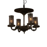 Industrial Warehouse Gear Deco Cylinder Hanging Chandelier Image - 2