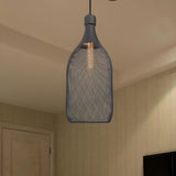 Industrial Wire Mesh Metal Dome Dining Room Pendant Light Image - 11