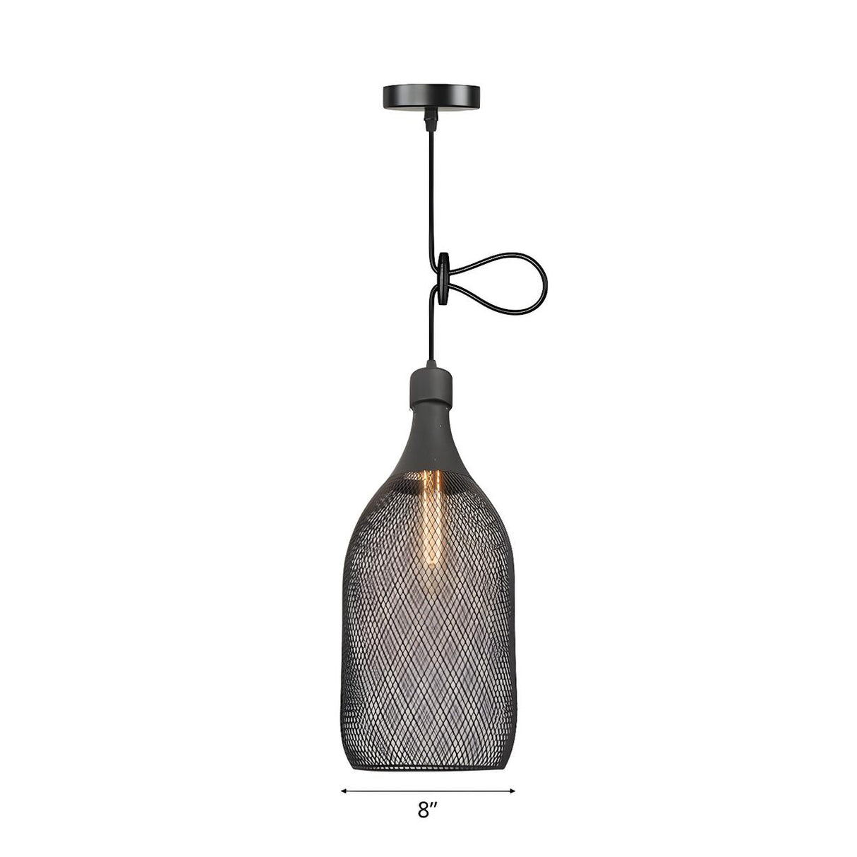 Industrial Wire Mesh Metal Dome Dining Room Pendant Light Image - 13