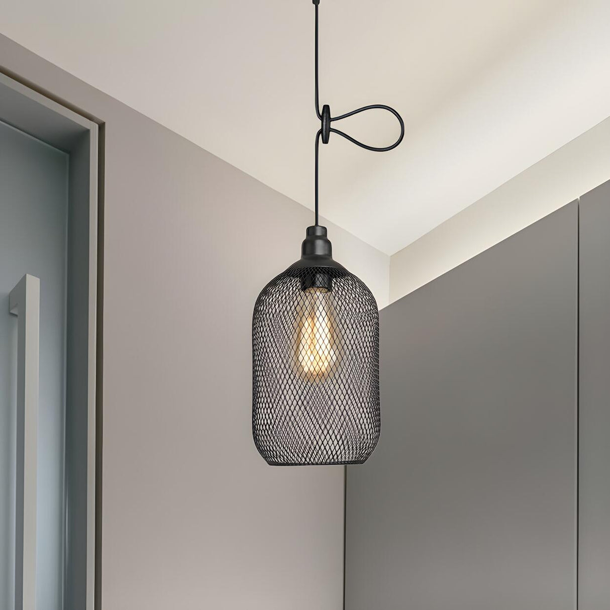 Industrial Wire Mesh Metal Dome Dining Room Pendant Light Image - 17