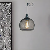 Industrial Wire Mesh Metal Dome Dining Room Pendant Light Image - 19