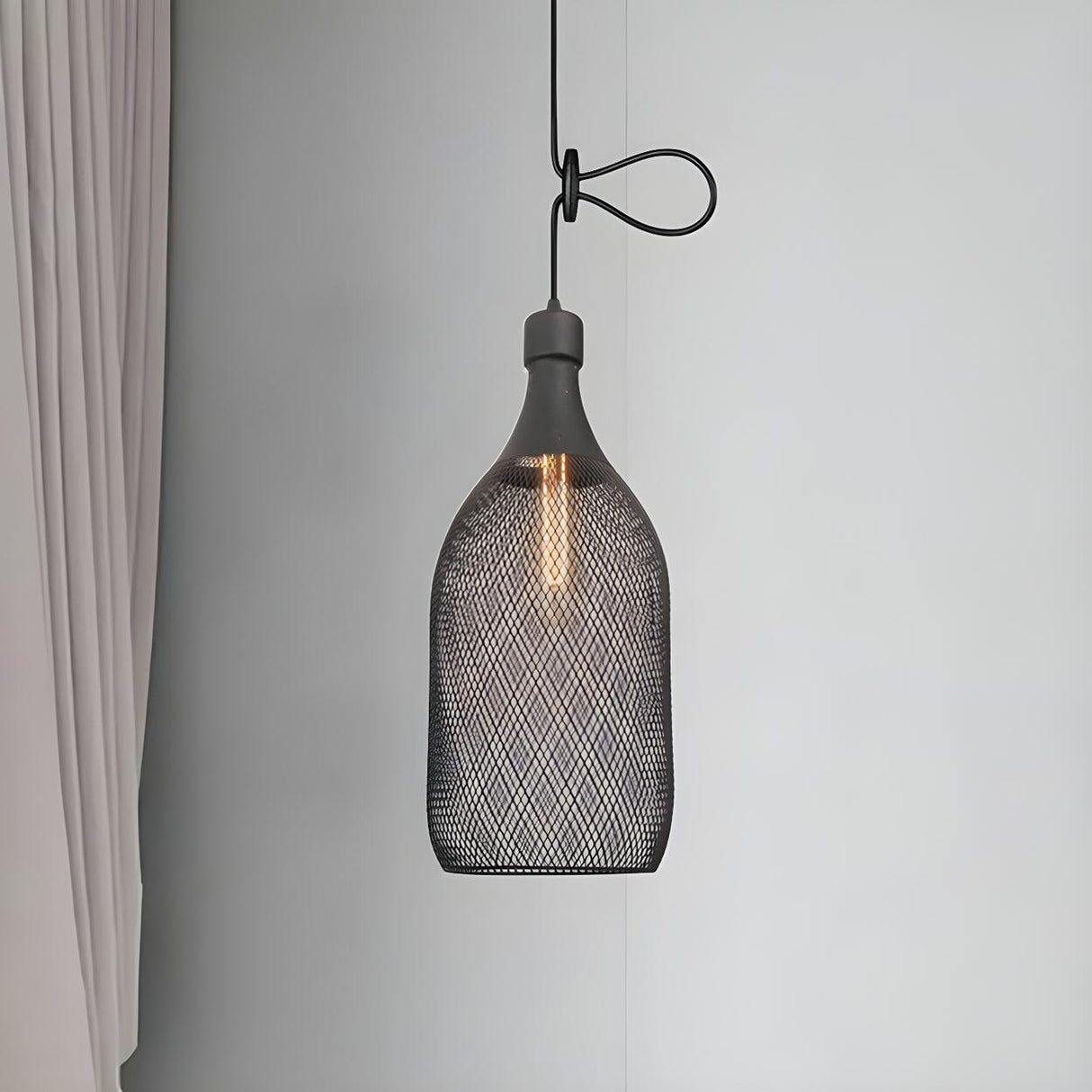 Industrial Wire Mesh Metal Dome Dining Room Pendant Light Image - 20