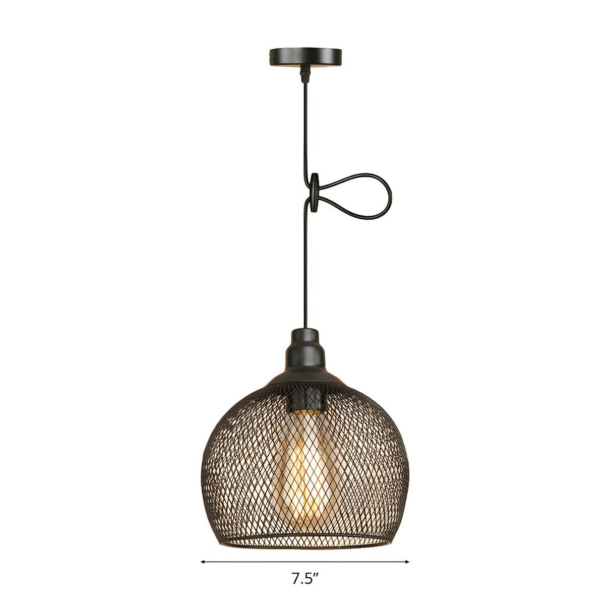 Industrial Wire Mesh Metal Dome Dining Room Pendant Light Image - 4