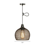 Industrial Wire Mesh Metal Dome Dining Room Pendant Light Image - 4