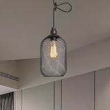 Industrial Wire Mesh Metal Dome Dining Room Pendant Light Image - 5