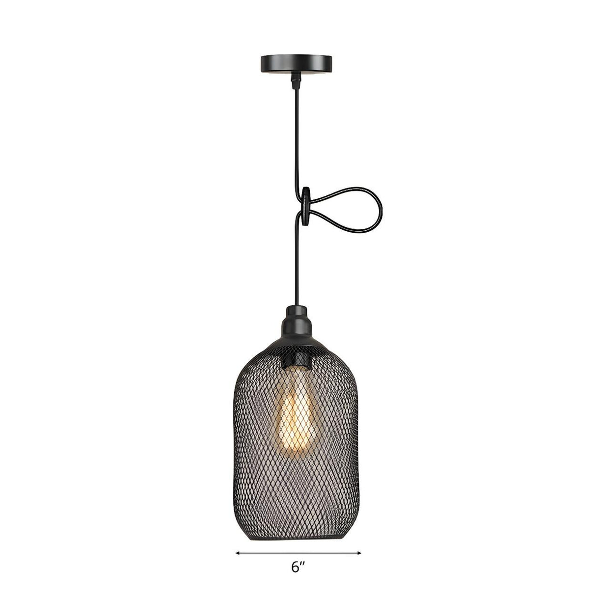 Industrial Wire Mesh Metal Dome Dining Room Pendant Light Image - 7