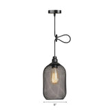 Industrial Wire Mesh Metal Dome Dining Room Pendant Light Image - 7