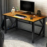 Industrial Wood Rectangle Trestle Small Gaming Desk Image - 2