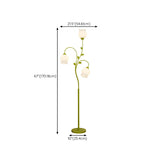 Innovative 3-Light Green Floral Glass LED Floor Lamp Image - 13