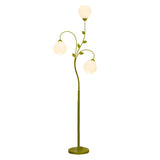 Innovative 3-Light Green Floral Glass LED Floor Lamp Image - 6