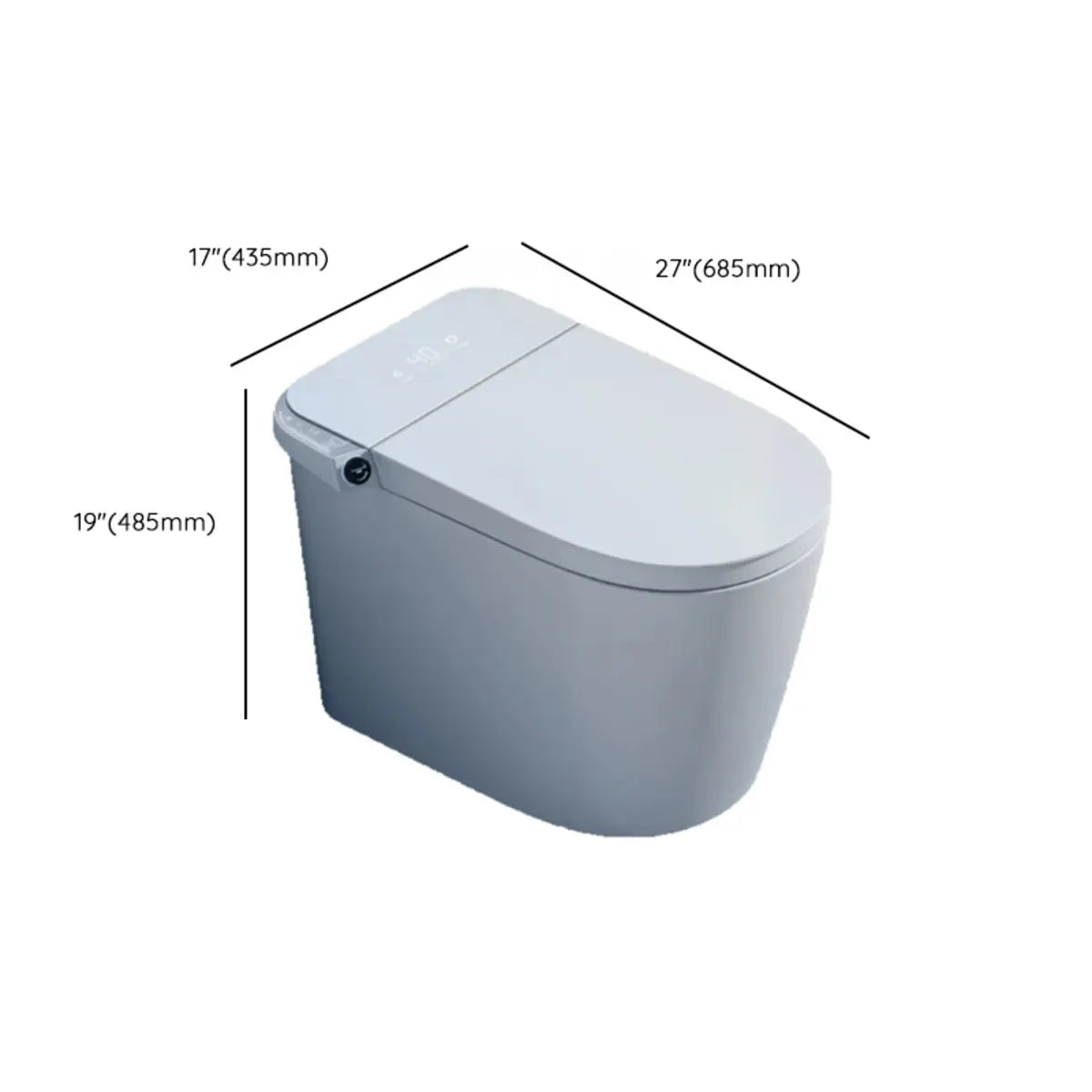 Intelligent Rounded Ceramic White Superswirl Compact Toilet 