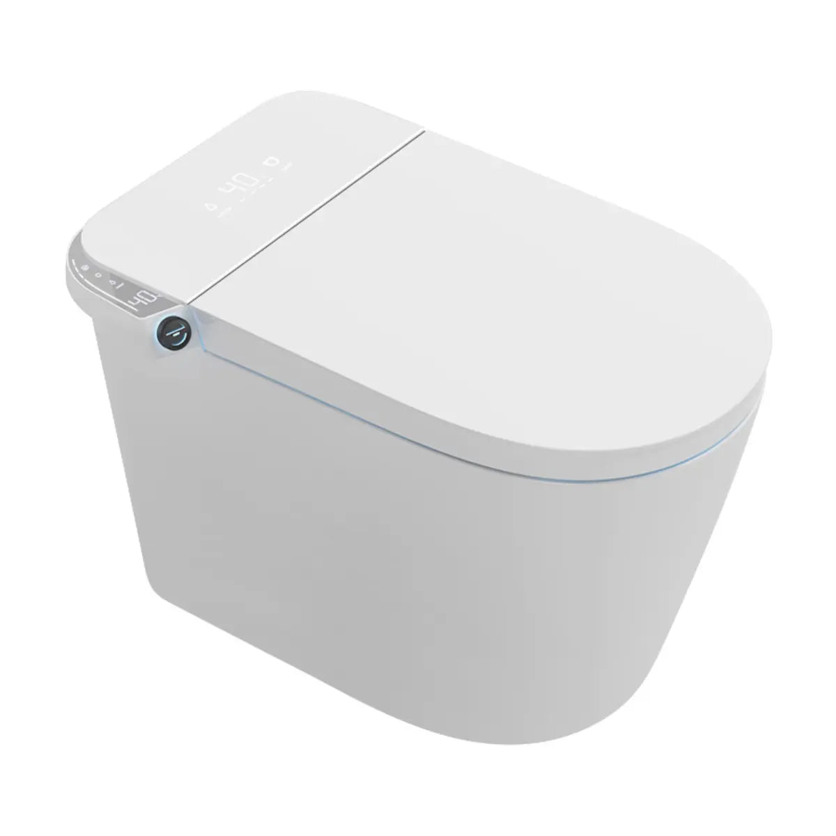 Intelligent Rounded Ceramic White Superswirl Compact Toilet Image - 8