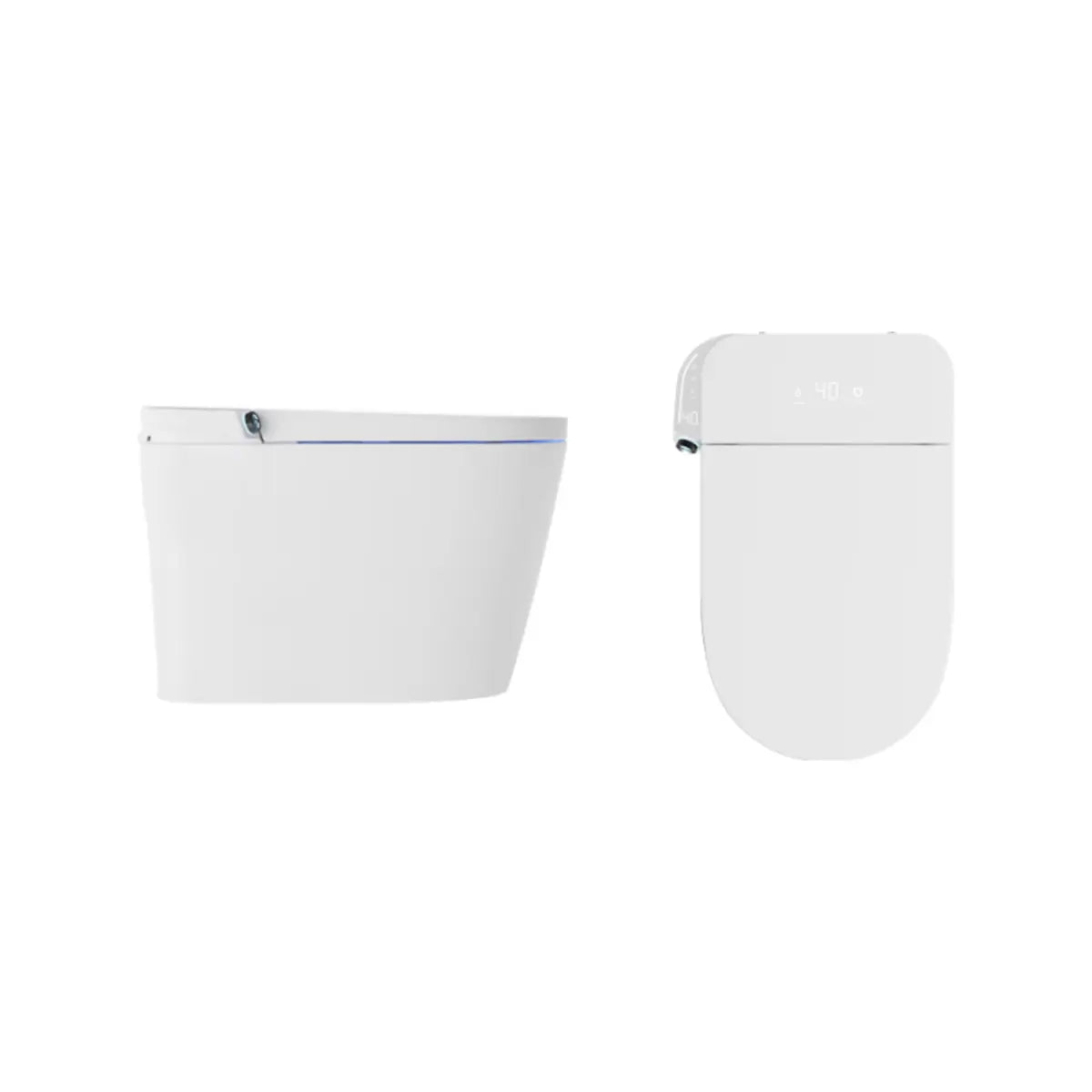 Intelligent Rounded Ceramic White Superswirl Compact Toilet Image - 9