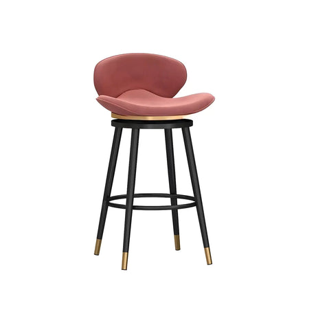 Iron Frame Curved Fabric Bucket Seating Bar Stools Image - 4