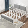 Iron Gray-White Headboard and Footboard Full Slat Bed Image - 3