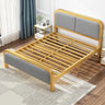 Iron Gray-White Headboard and Footboard Full Slat Bed Image - 4