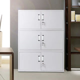 Iron White Lockable Office Storage Cabinet with Doors Image - 1