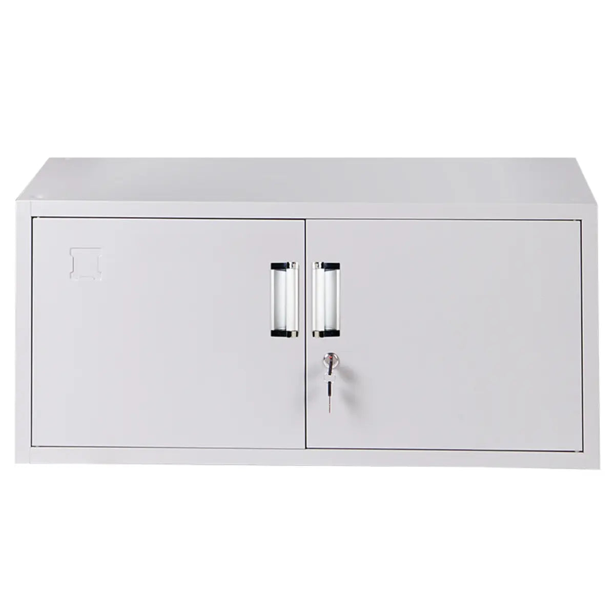 Iron White Lockable Office Storage Cabinet with Doors Image - 4