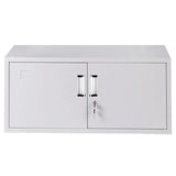 Iron White Lockable Office Storage Cabinet with Doors Image - 4