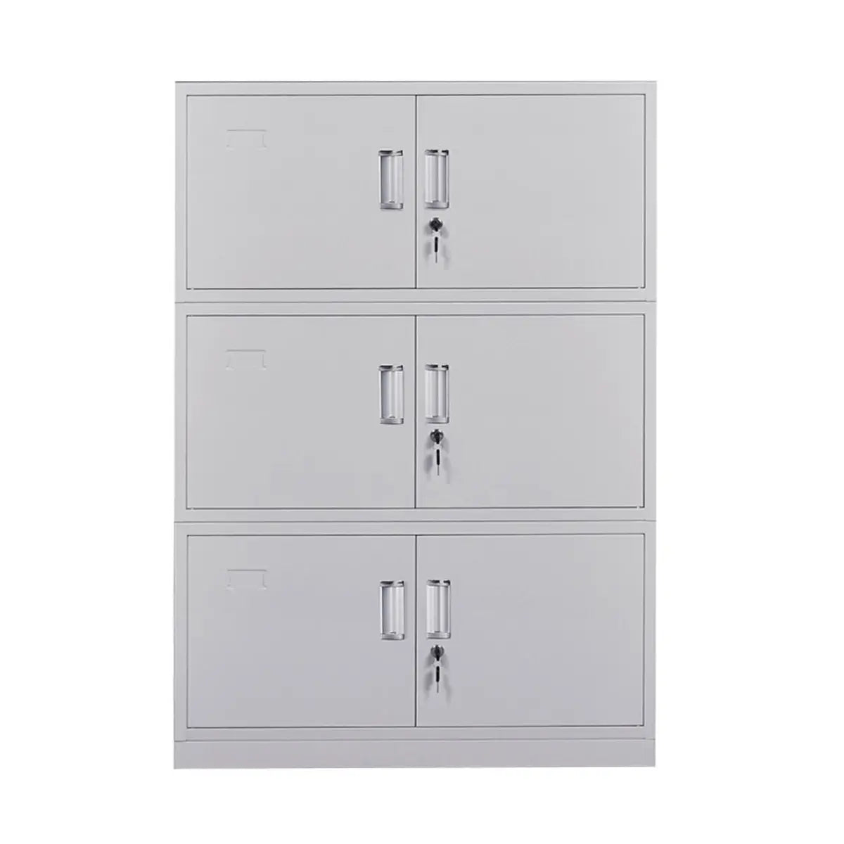 Iron White Lockable Office Storage Cabinet with Doors Image - 5