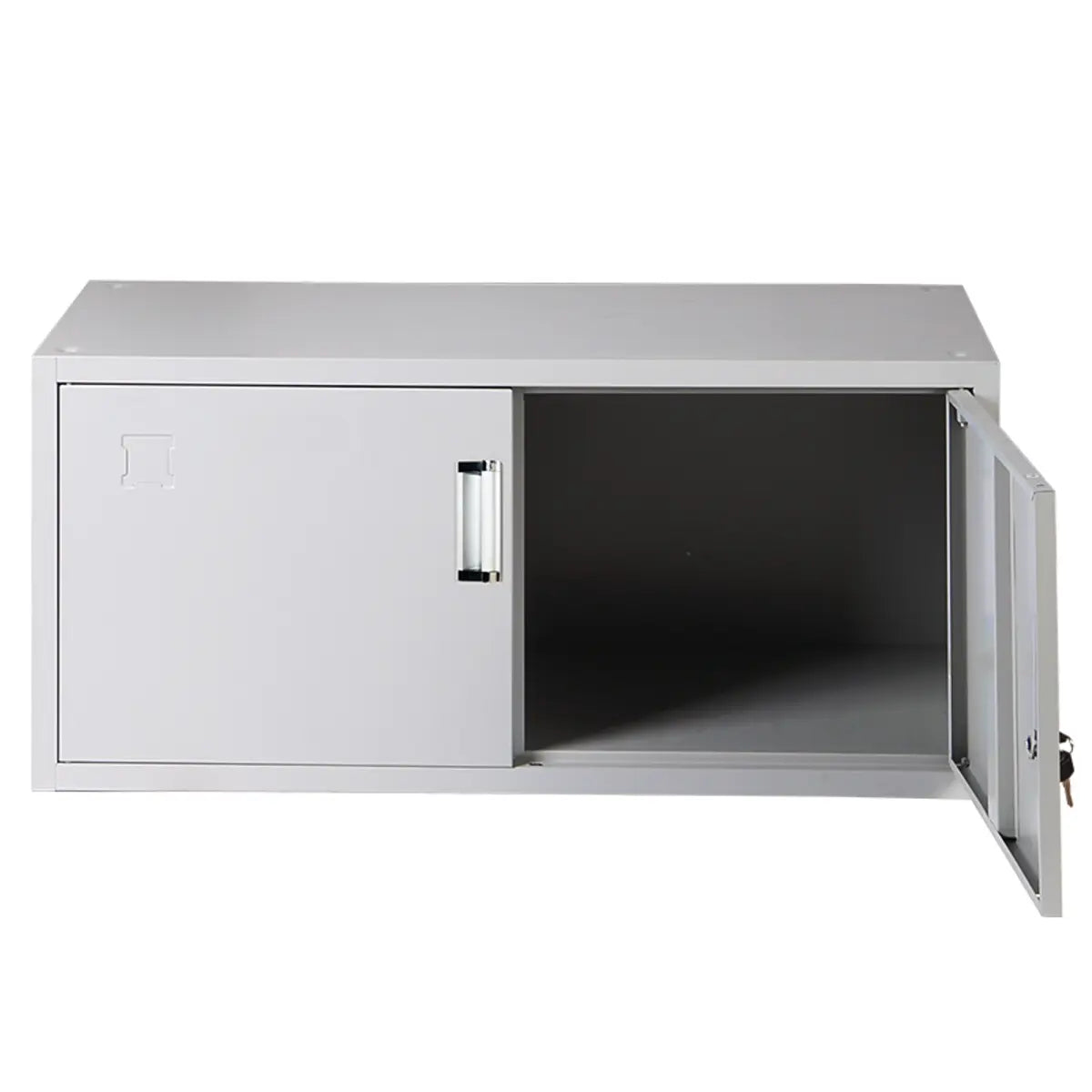 Iron White Lockable Office Storage Cabinet with Doors Image - 6