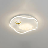 Irregular Wavy Astronaut Cloud White Flush Mount Light Image - 3