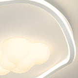 Irregular Wavy Astronaut Cloud White Flush Mount Light Image - 5