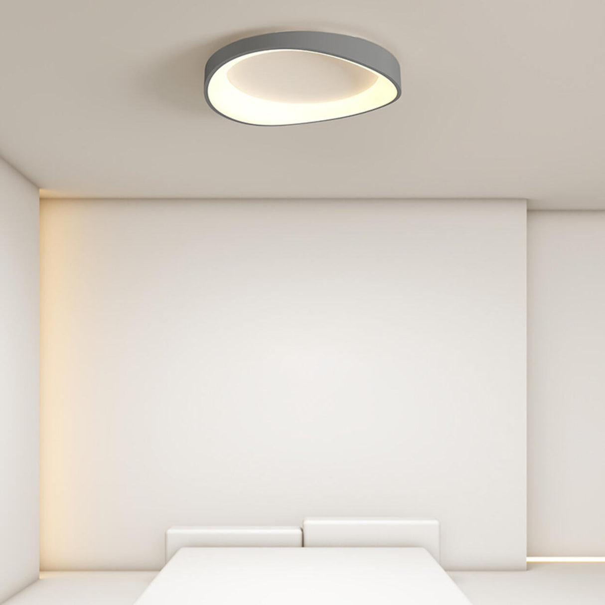 Irregular White Circular LED Flush Mount Ceiling Light Image - 6