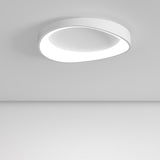 Irregular White Circular LED Flush Mount Ceiling Light Image - 8